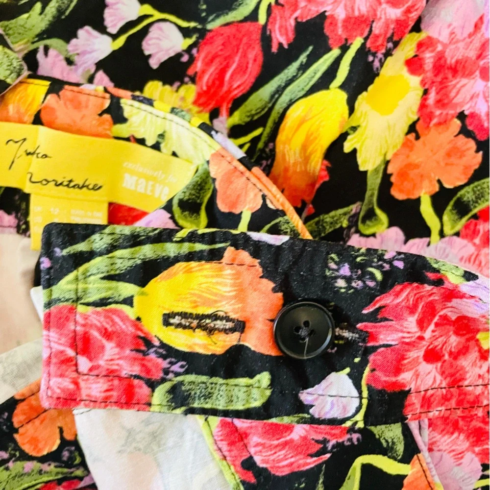 Anthropologie x Yukiko Noritake Portside Button-Front Colorful Floral Romper - Picture 8 of 8